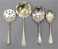 STERLING SILVER SERVING SPOONS (4)