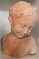193 - SCULPTURE BUST OF YOUNG WOMAN