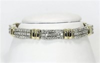 4.30 Cts Diamond Wave Link Bracelet  14 Kt