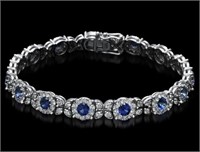 AIGL 9.55 Cts Sapphire Diamond Bracelet