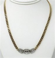 14 & 18 Kt Gold Diamond Link Necklace