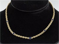 18 Kt Sapphire Fancy Link Necklace