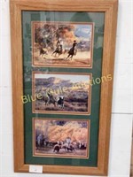 Framed cattle & cowboys-23×13