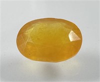 Certified 15.62 Cts Natural Yellow Sapphire