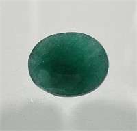 Certified 4.85 Cts Natural Oval Cut Emerald