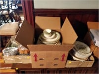 lot of glassware , collector plates , etc