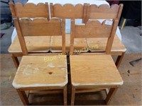 5 wooden children's chairs