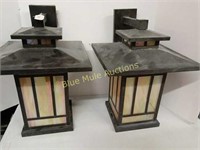 2 matching hanging sconces-18"tall,12x12