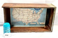 Upcycled Vintage Drawer Map Display Shelf