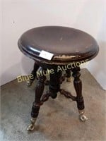 Glass & Claw footed piano stool missing back
