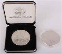 1986 .999 SILVER AMERICAN EAGLES - LOT OF 2