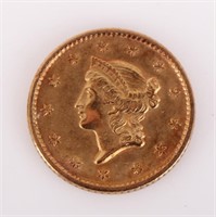 1852 $1 AMERICAN 90% GOLD COIN