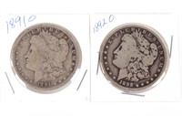 90% SILVER MORGAN DOLLARS - 1891-O 1892-O