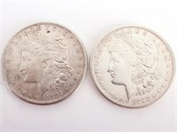 1921-S MORGAN 90% SILVER DOLLARS - LOT OF 2