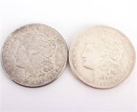 1921-S MORGAN 90% SILVER DOLLARS - LOT OF 2