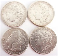 1921-S MORGAN 90% SILVER DOLLARS - LOT OF 4