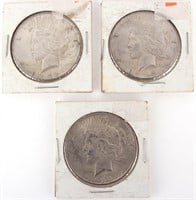 1922 PEACE 90% SILVER DOLLARS - LOT OF 3