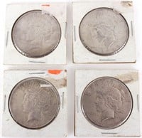 PEACE 90% SILVER DOLLARS - LOT OF 4