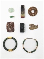 Lot of Jade and Soapstone Items and Jewelry.