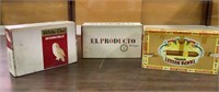 Three vintage cigar boxes