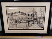 Framed print, Mill on the Creek, 22" x 16"