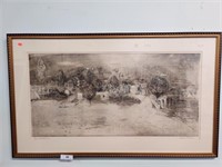 44" by 26" Framed View of the Village, 17/20