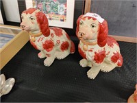 Pair of Staffordshire dogs, 12" tall