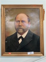 Framed antique German portrait, 19" x 22"