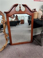 Wood framed mirror, 47" tall