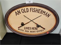 Old Fisherman sign, 23" wide