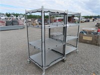 (2) 3 Shelf Mobile Warehouse Carts