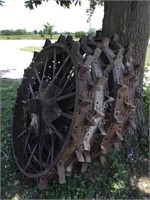 Set of  4 metal tractor wheels