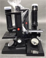 Three Microscopes With  Slides & Plates