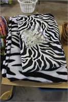 zebra blanket plush and zebra shower curtain