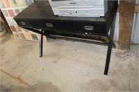 wooden desk , black , 3 pull out draws