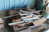 skid of metal, angle iron, c channel , pipe flat t