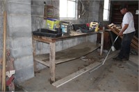 work bench and contents,  96" long x 27' wide