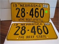 Pair of 1959 Nebraska License Plates 28-460