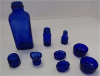 Lot of Small Cobalt Blue Glass Items