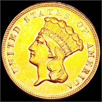 1874 $3 Gold Piece UNCIRCULATED