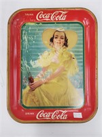 1938 Coca Cola "Lady in Yellow Dress" Serving Tray
