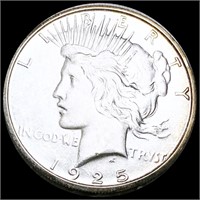 1925-S Silver Peace Dollar ABOUT UNCIRCULATED