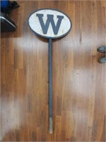 88" Cast Iron "W" Sign on Cast Iron Pole