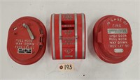 (3) Antique Fire Alarms
