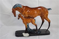 Mare and foal statue 11.5" X 10" H