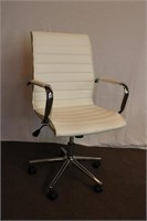 Pleather adjustable office chair on casters
