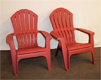 2 resin Adirondack chairs
