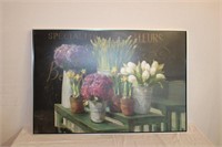 Framed stretch canvas print 37 X 25"  Flowers