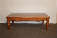 Pine coffee table,one drawer front , heat marks