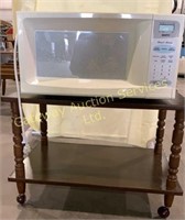 Sanyo Microwave on Cart with Wheels